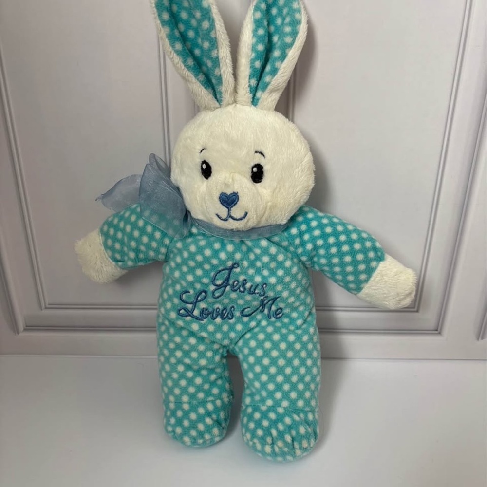Musical plush Easter bunny Jesus loves me